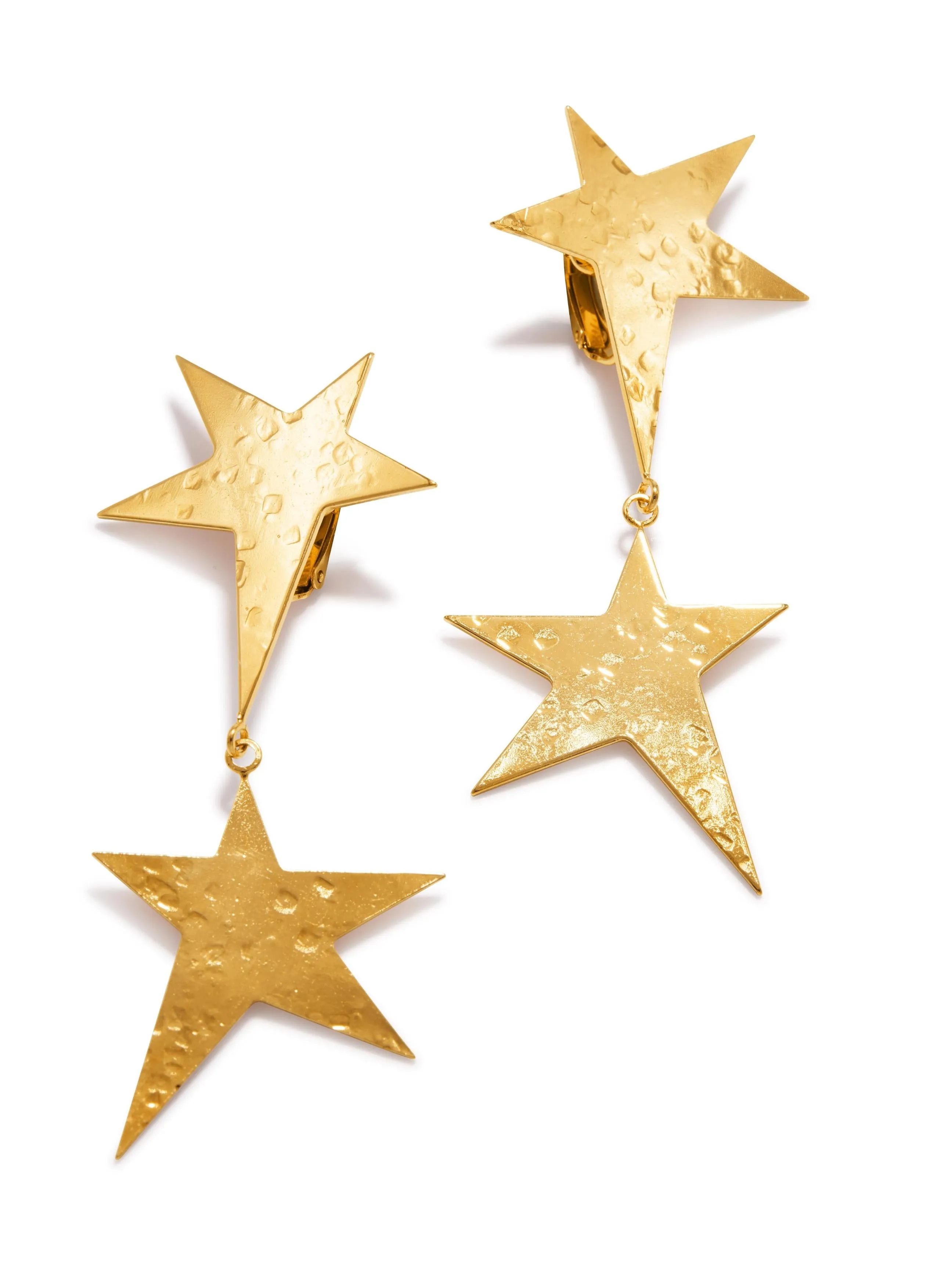 Gold Shooting Star Dangle Post Earrings