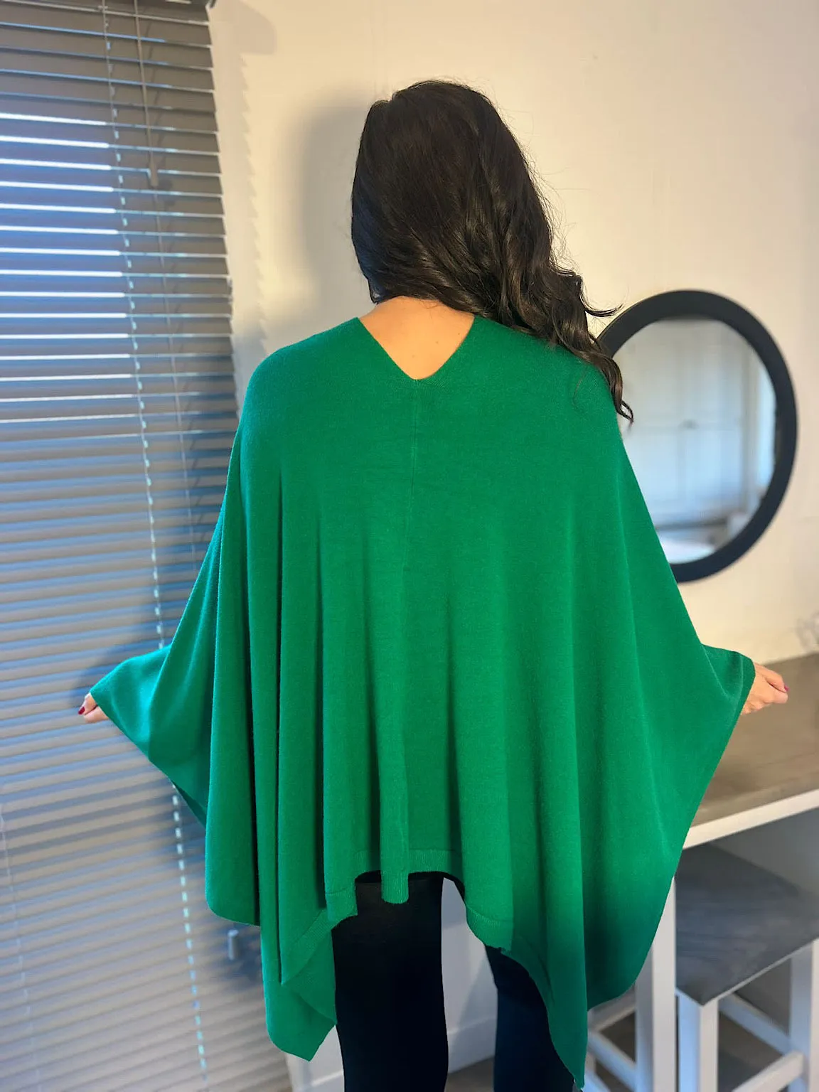 Green Button Detail Cape Millie