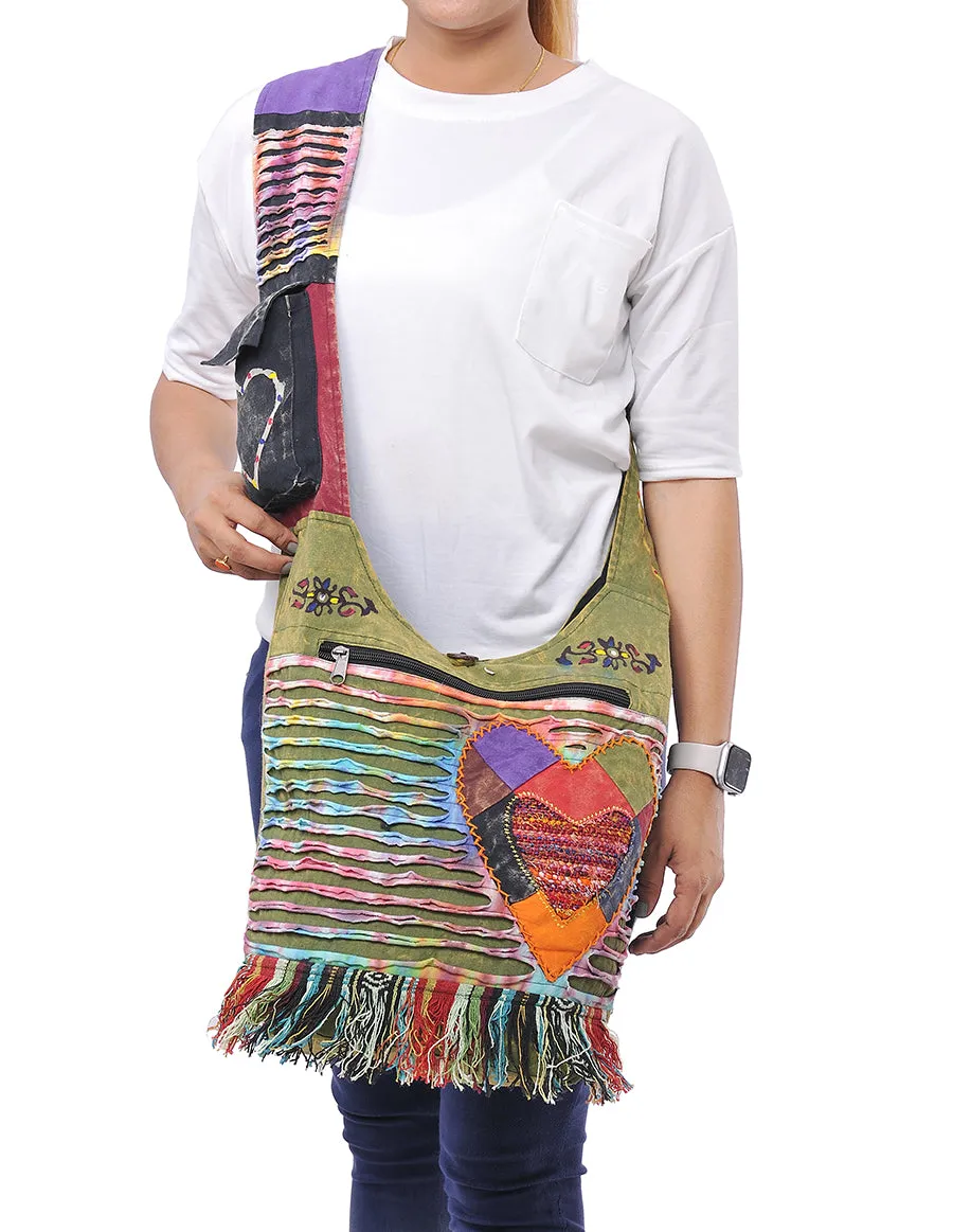 Hearts & Fringes Hobo Bag