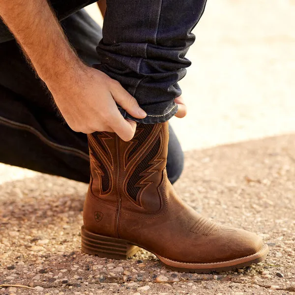 Hollistercomfortshoes Ariat Hybrid VentTEK Western Boot distressed tan 10031454 CLEARANCE