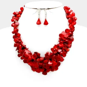 iLLASPARKZ Coral chip bead cluster necklace