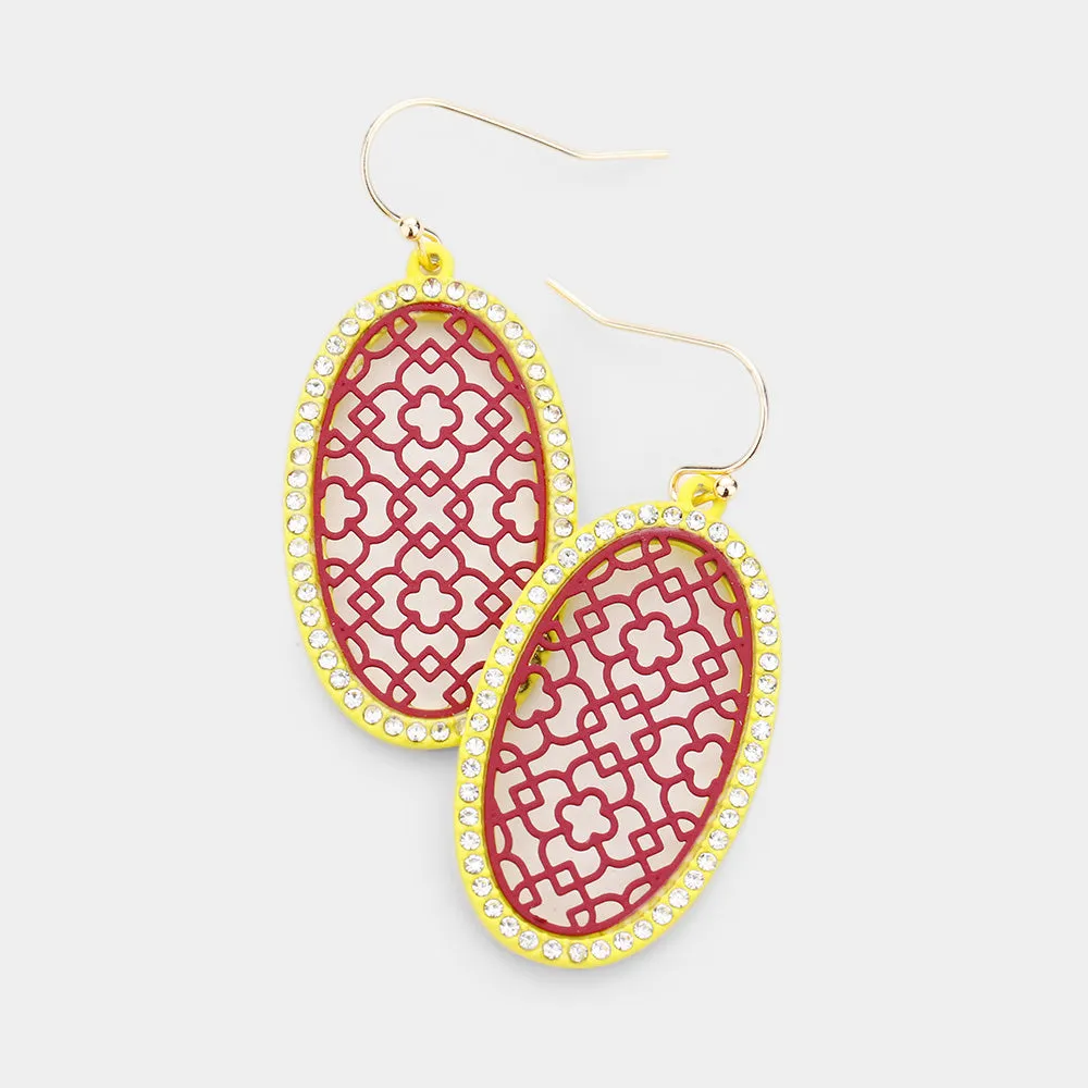 iLLASPARKZ Filigree Rhinestone Pave Round Earrings