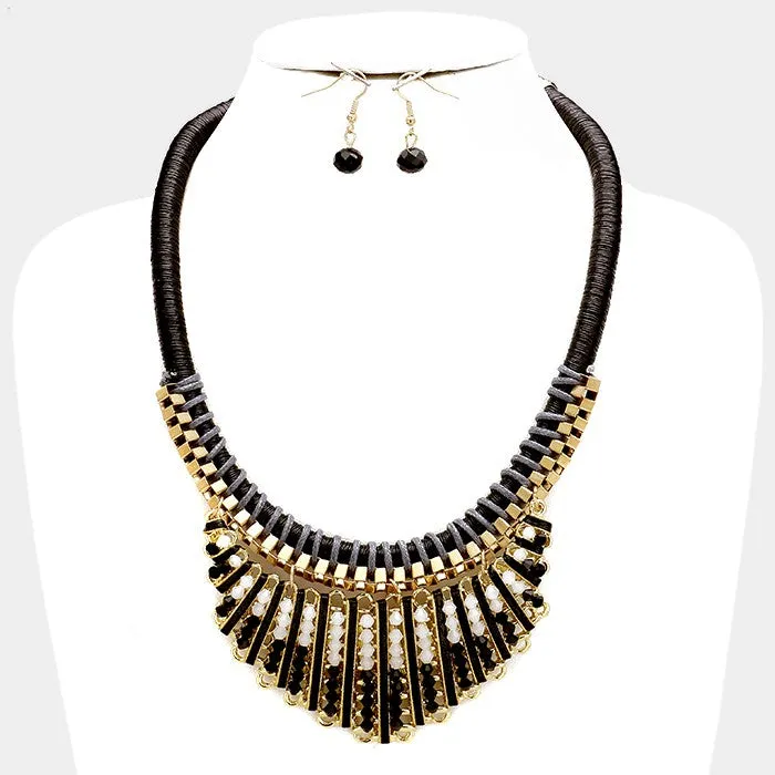 iLLASPARKZ Glass bead vertical statement necklace