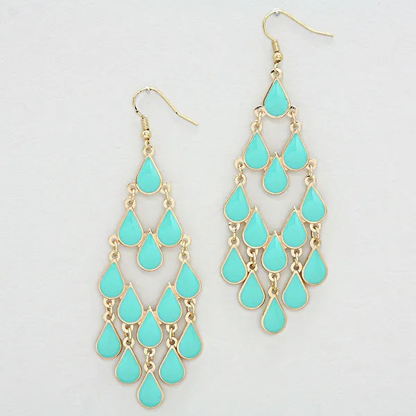 iLLASPARKZ Lacquered Enamel Teardrop Chandelier Earrings