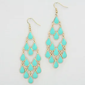 iLLASPARKZ Lacquered Enamel Teardrop Chandelier Earrings