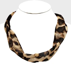 iLLASPARKZ Leopard Patterned Fabric Necklace