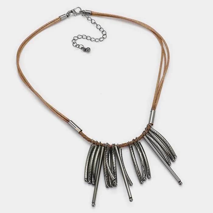 iLLASPARKZ Metal fringe bars necklace