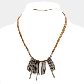 iLLASPARKZ Metal fringe bars necklace