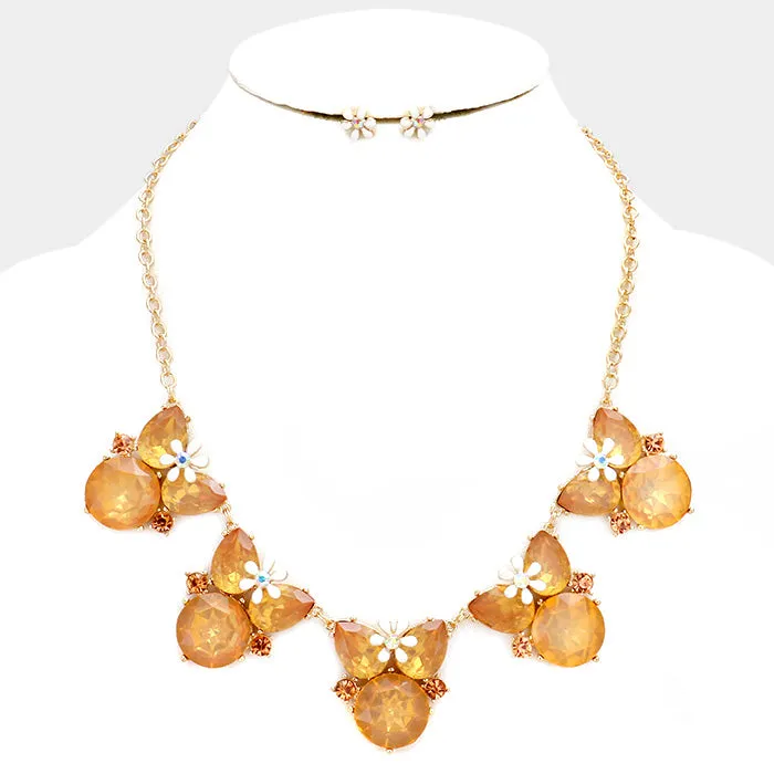 iLLASPARKZ Opal crystal flower statement necklace