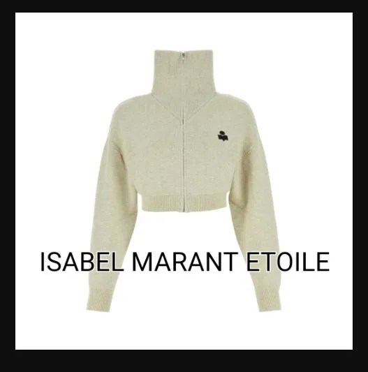 ISABEL MARANT ETOILE  |Casual Style Wool Long Sleeves Plain Cotton Party Style Logo