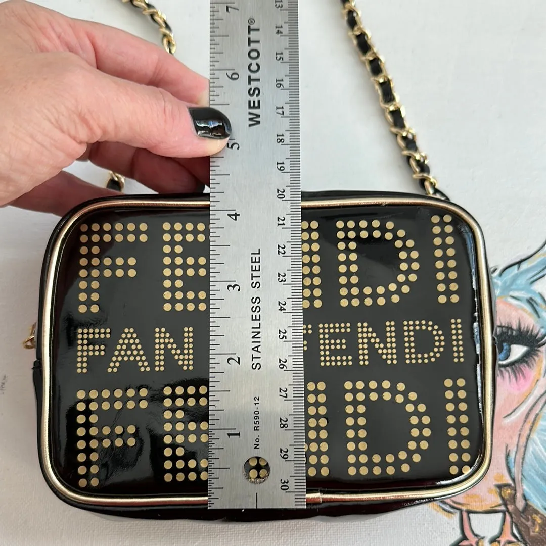 Junco Crossbody Bag - Black/Gold Fendi