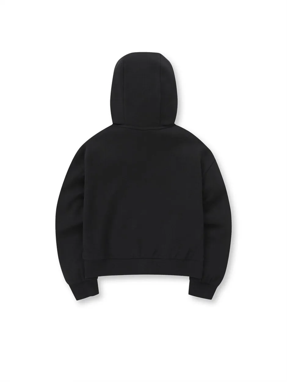 [KIDS] Girl Semi Crop Training Hood Jacket Black