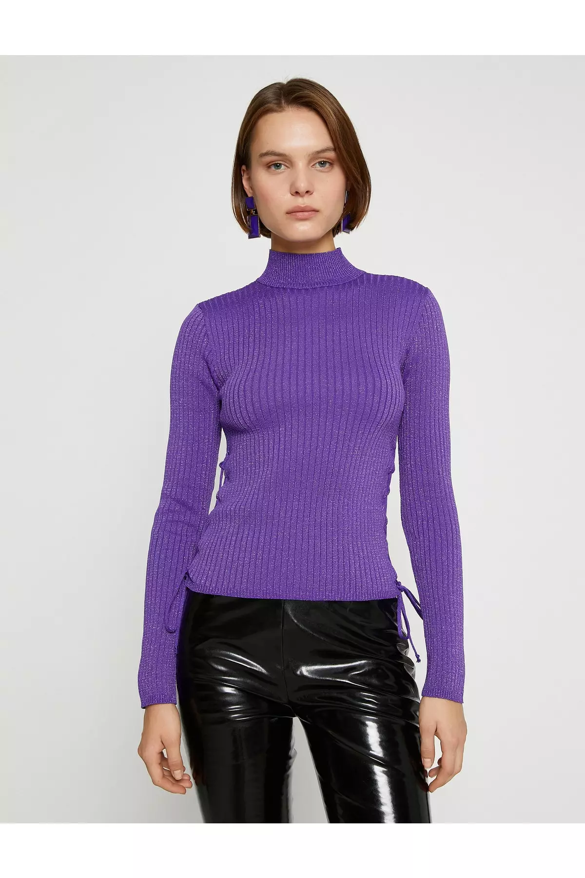 KOTON Glittery High Neck Sweater