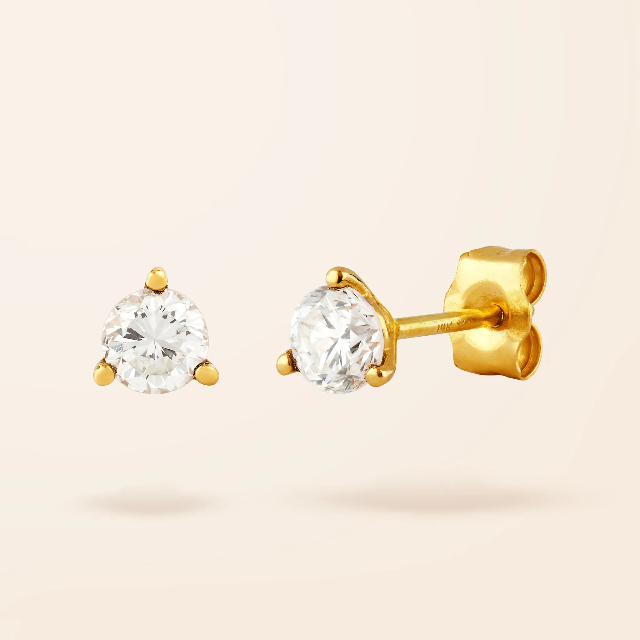 Lab Created Diamond 14K Gold Classic Stud Earrings (.40ct TW)