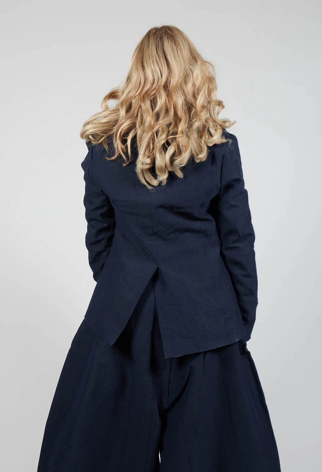 Lapel Blazer in Navy Blue