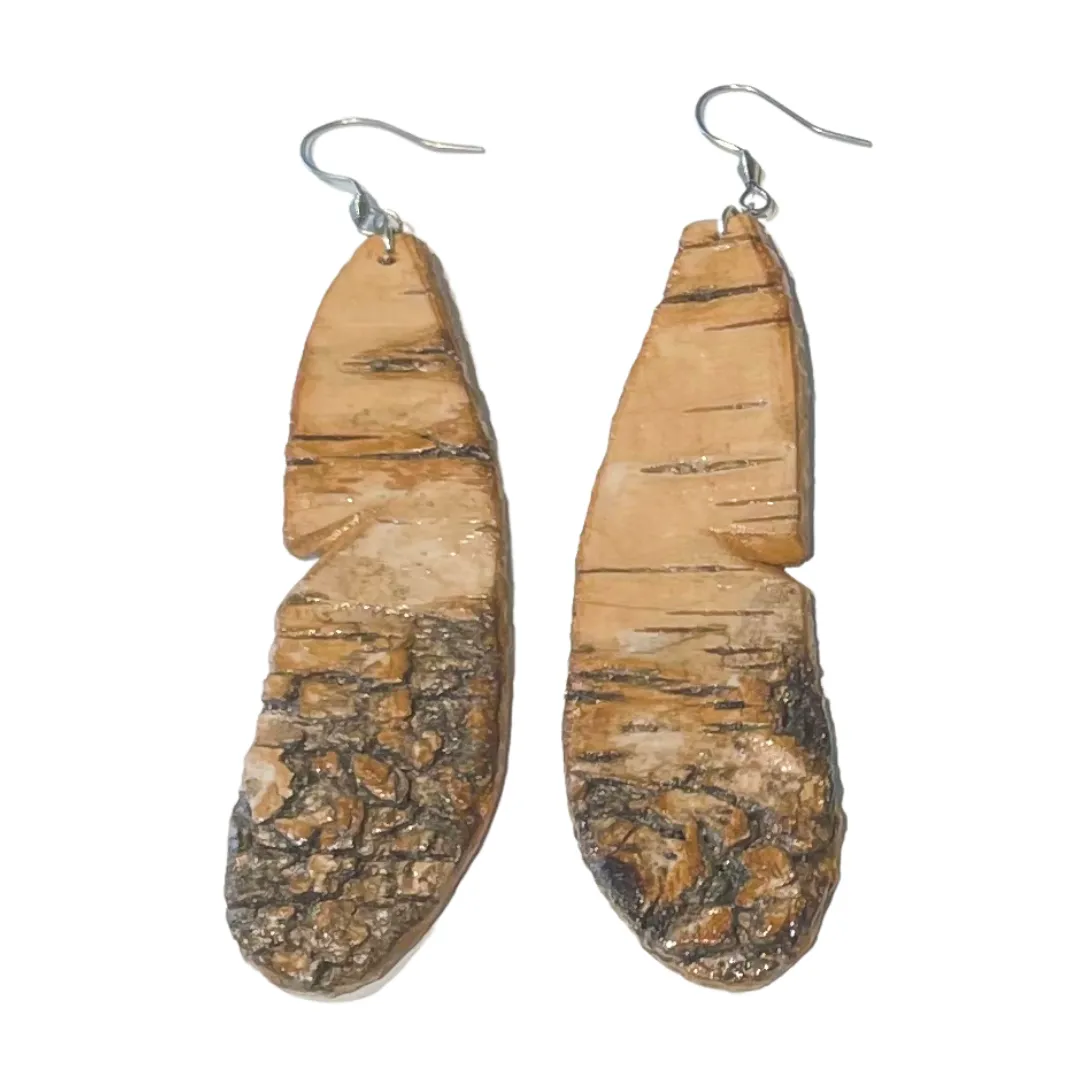 Large Birch Bark Earrings