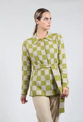 Lauren Knitted Shirt in Green and Beige