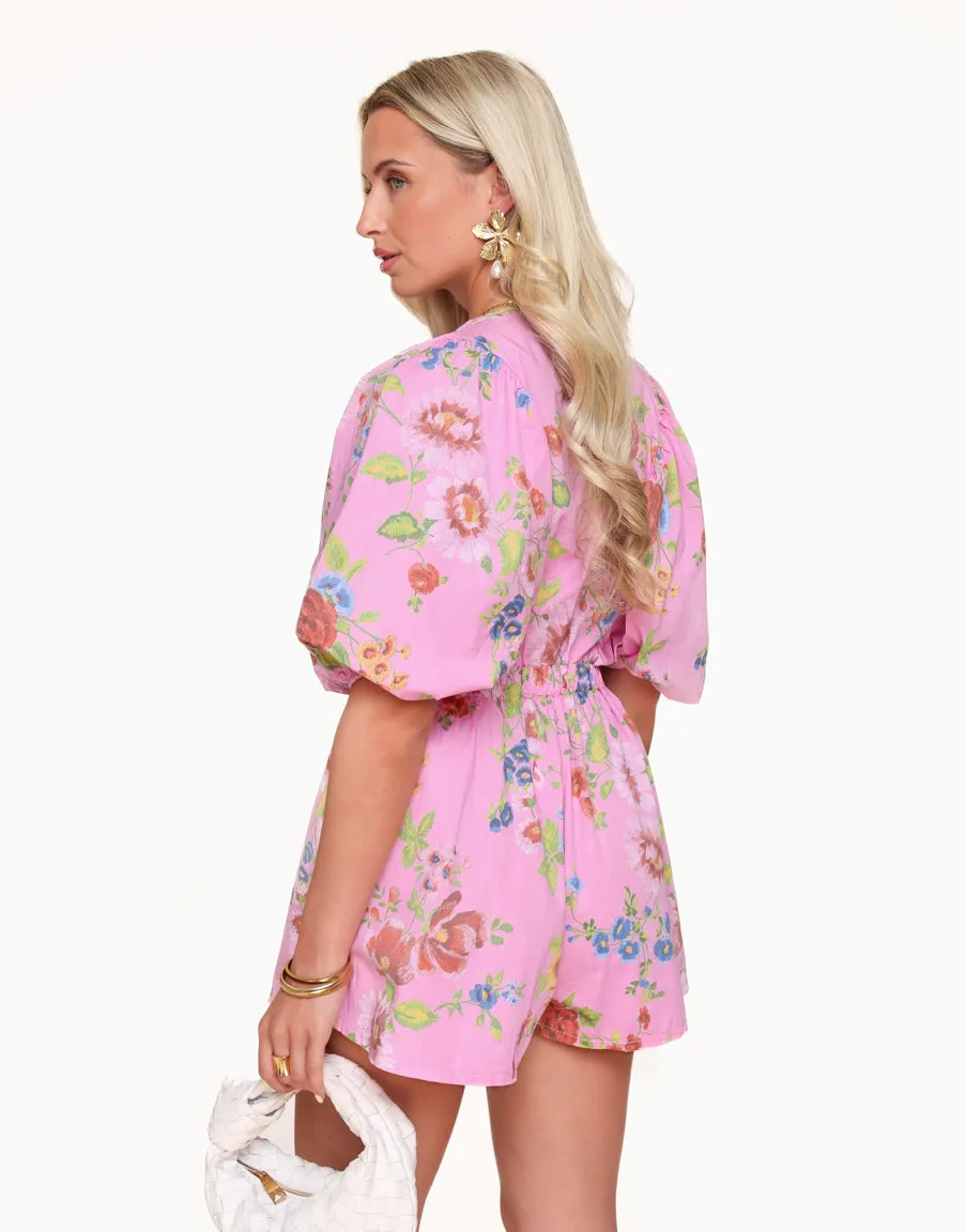 Lichtroze Bloemen - Playsuit