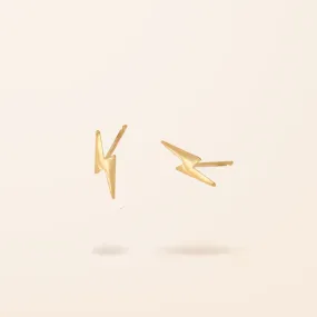 Limited Edition 14K Gold Lightning Bolt Stud Earrings