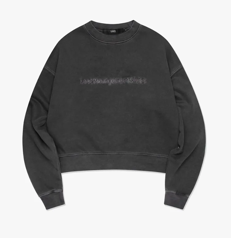 LMC  |Street Style Long Sleeves Plain Logo Cropped Tops