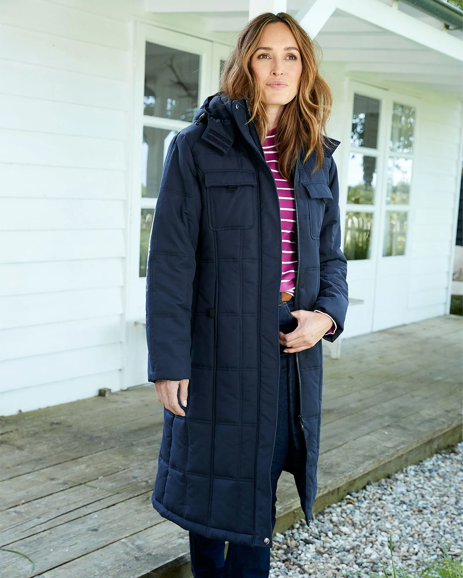 Long Padded Hooded Coat 