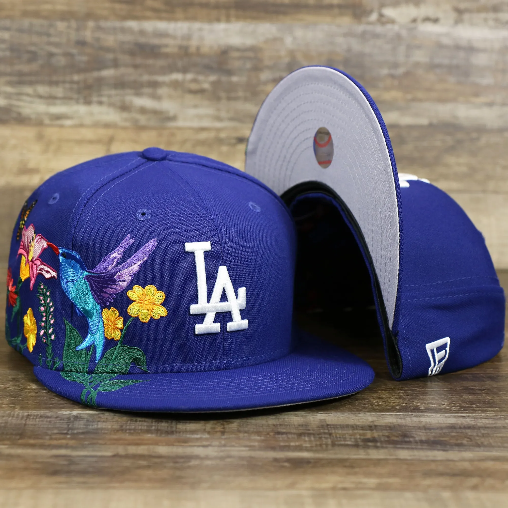 Los Angeles Dodgers Gray Bottom Bloom Spring Embroidery 59Fifty Fitted Cap | Royal Blue 59Fifty Cap