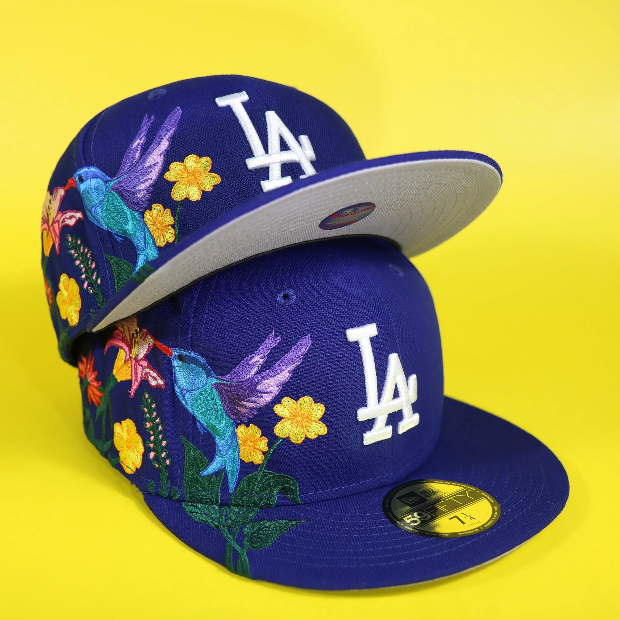 Los Angeles Dodgers Gray Bottom Bloom Spring Embroidery 59Fifty Fitted Cap | Royal Blue 59Fifty Cap