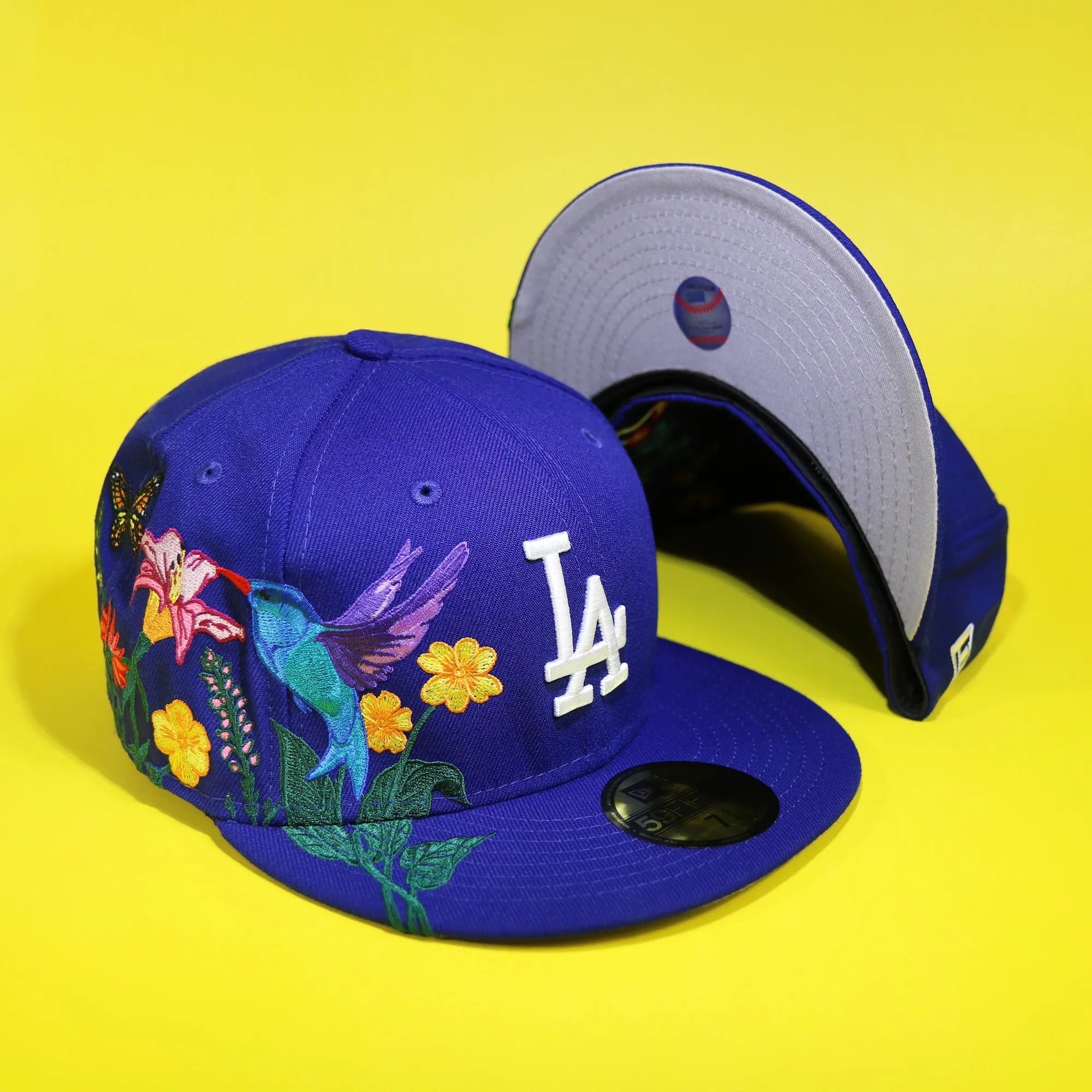 Los Angeles Dodgers Gray Bottom Bloom Spring Embroidery 59Fifty Fitted Cap | Royal Blue 59Fifty Cap