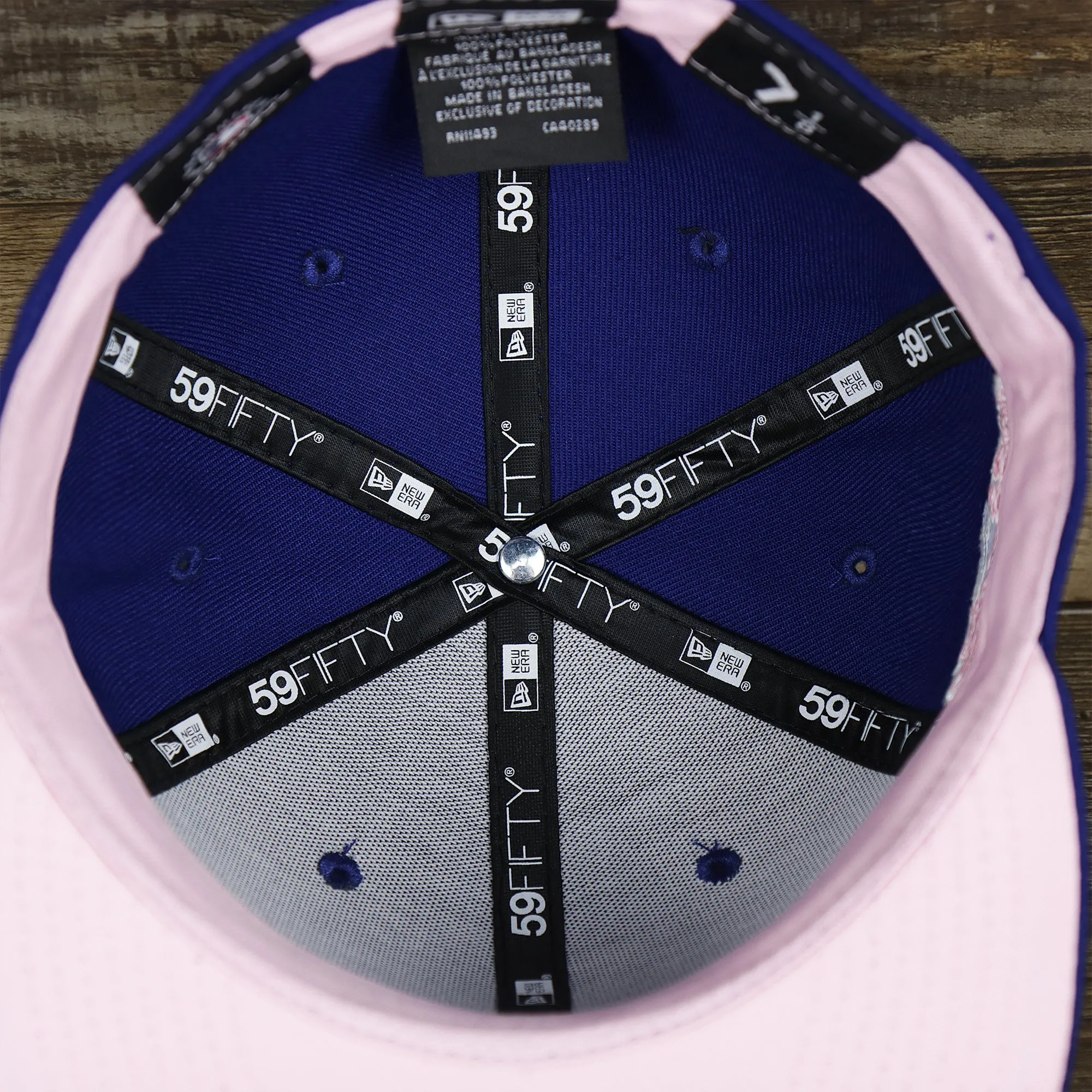 Los Angeles Dodgers Pop Sweat Pastel World Series Side Patch Fitted Cap With Pink Undervisor | Royal Blue 59Fifty Cap