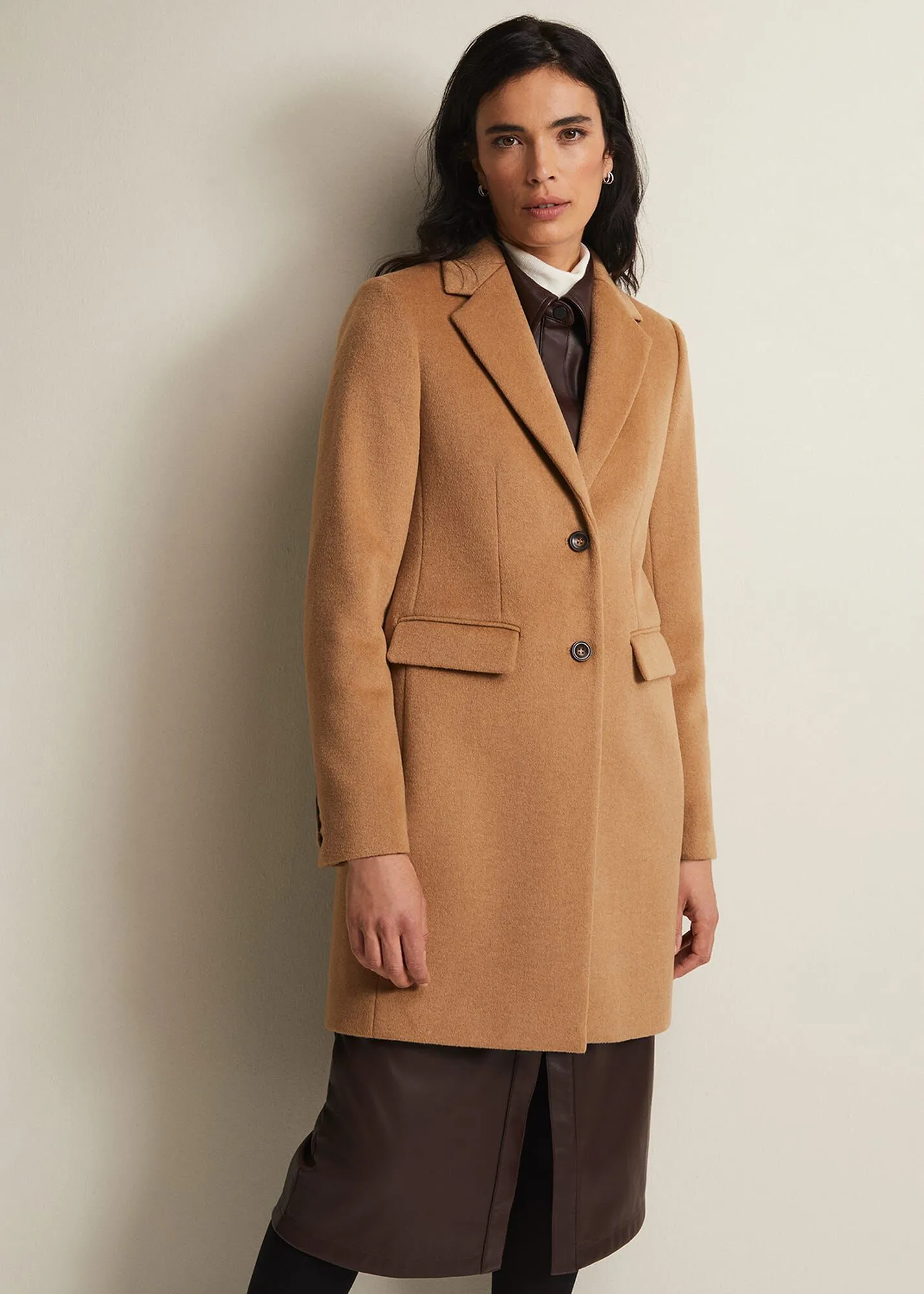 Lydia Camel Wool Smart Coat