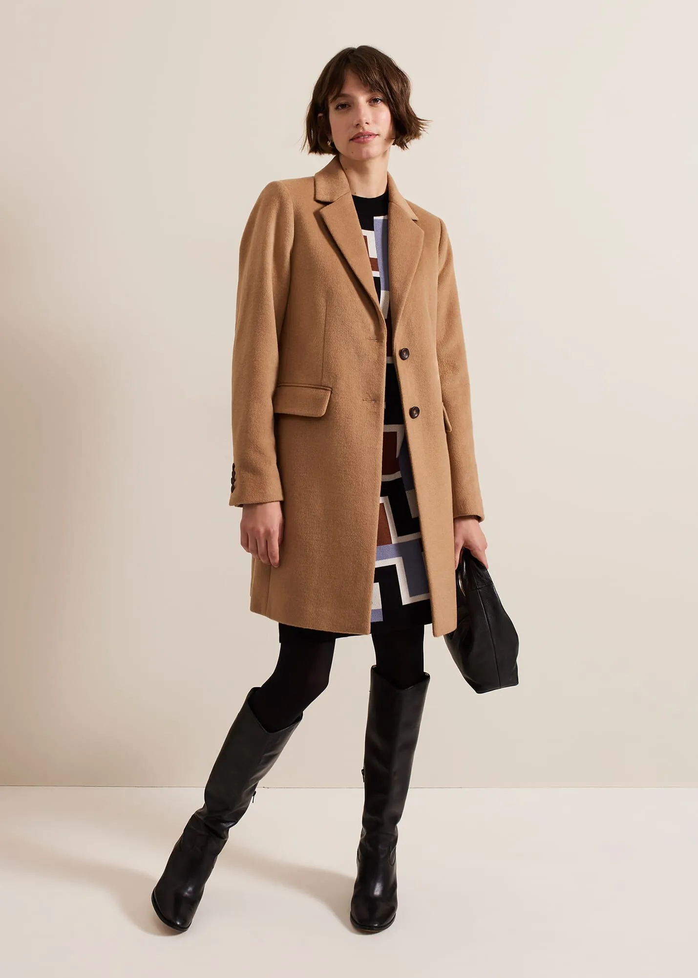 Lydia Camel Wool Smart Coat