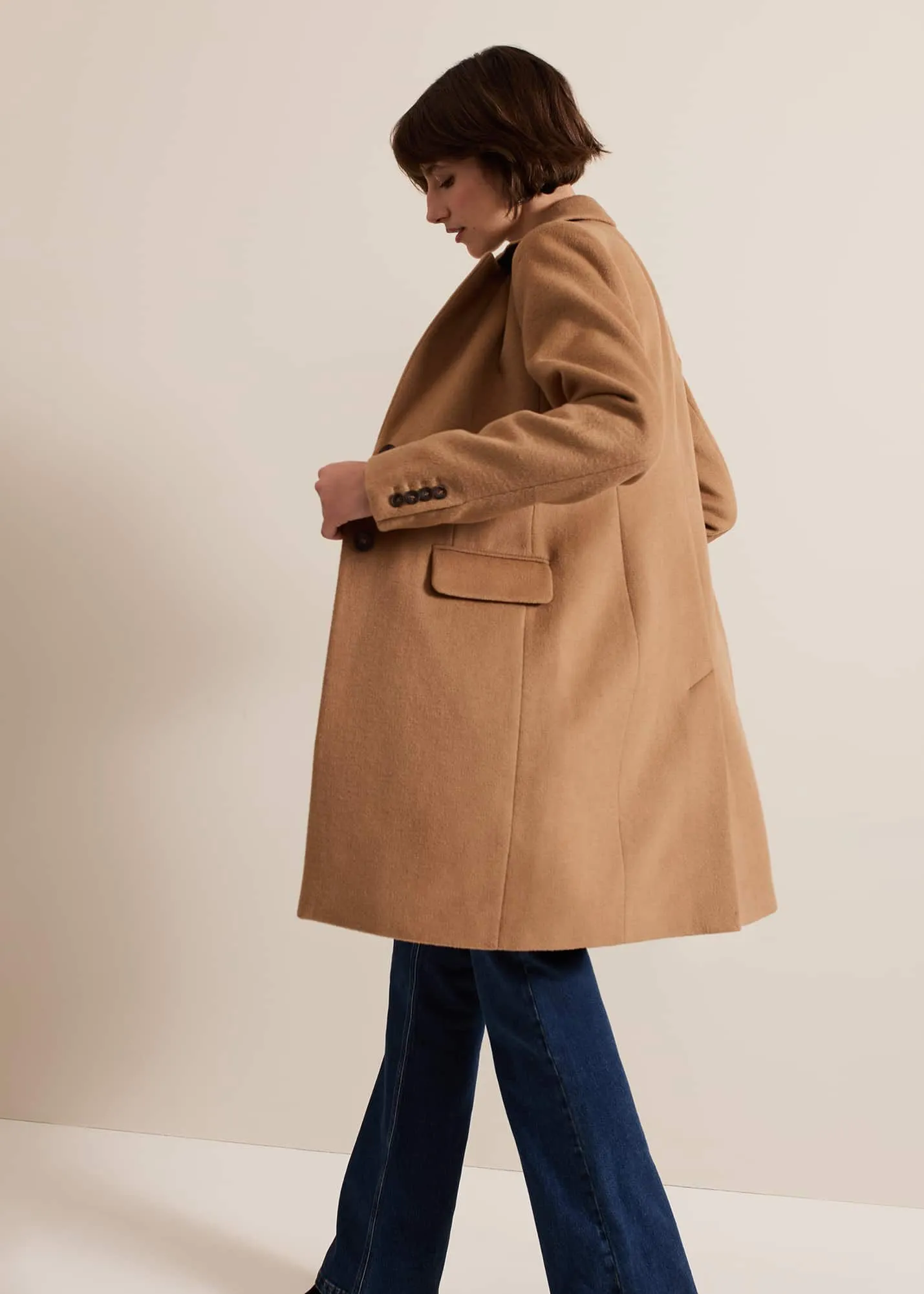 Lydia Camel Wool Smart Coat