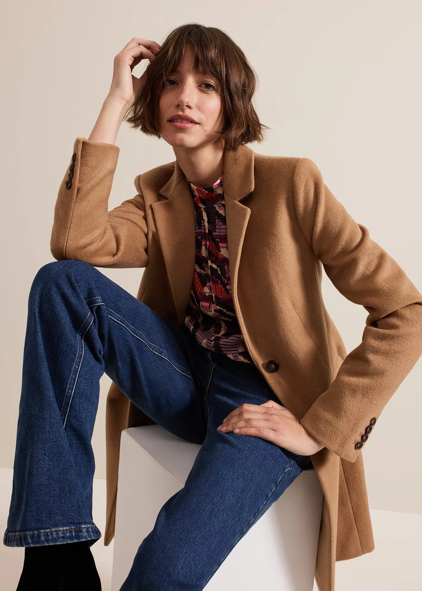 Lydia Camel Wool Smart Coat