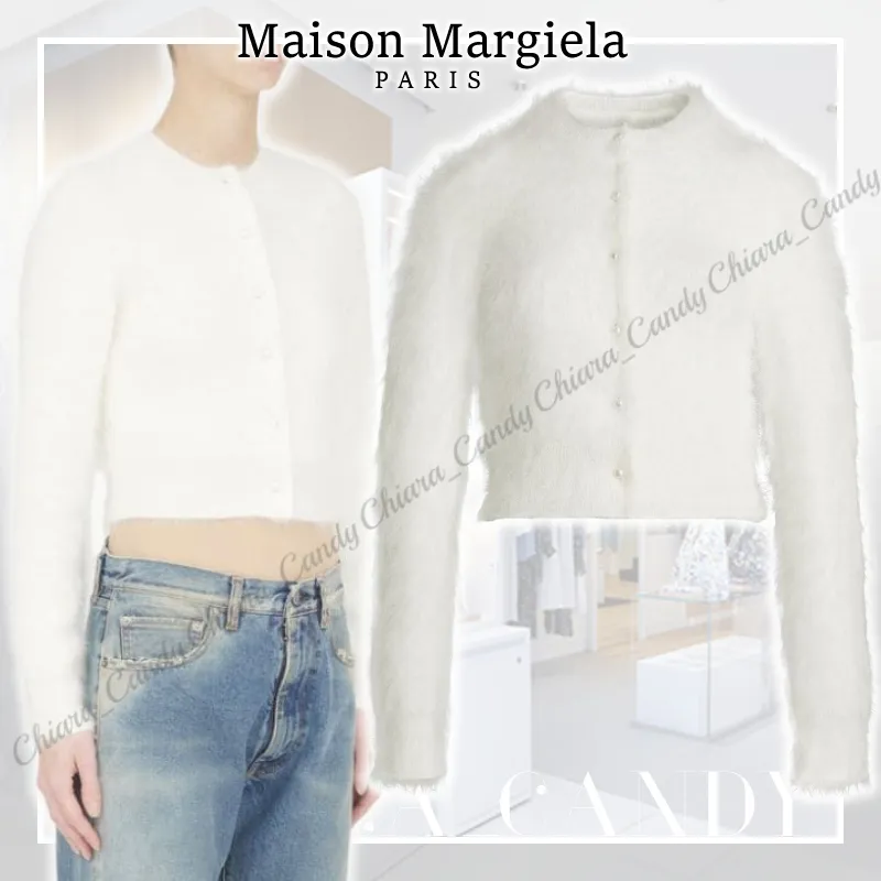 Maison Margiela  |Casual Style Long Sleeves Plain Elegant Style Cropped Tops