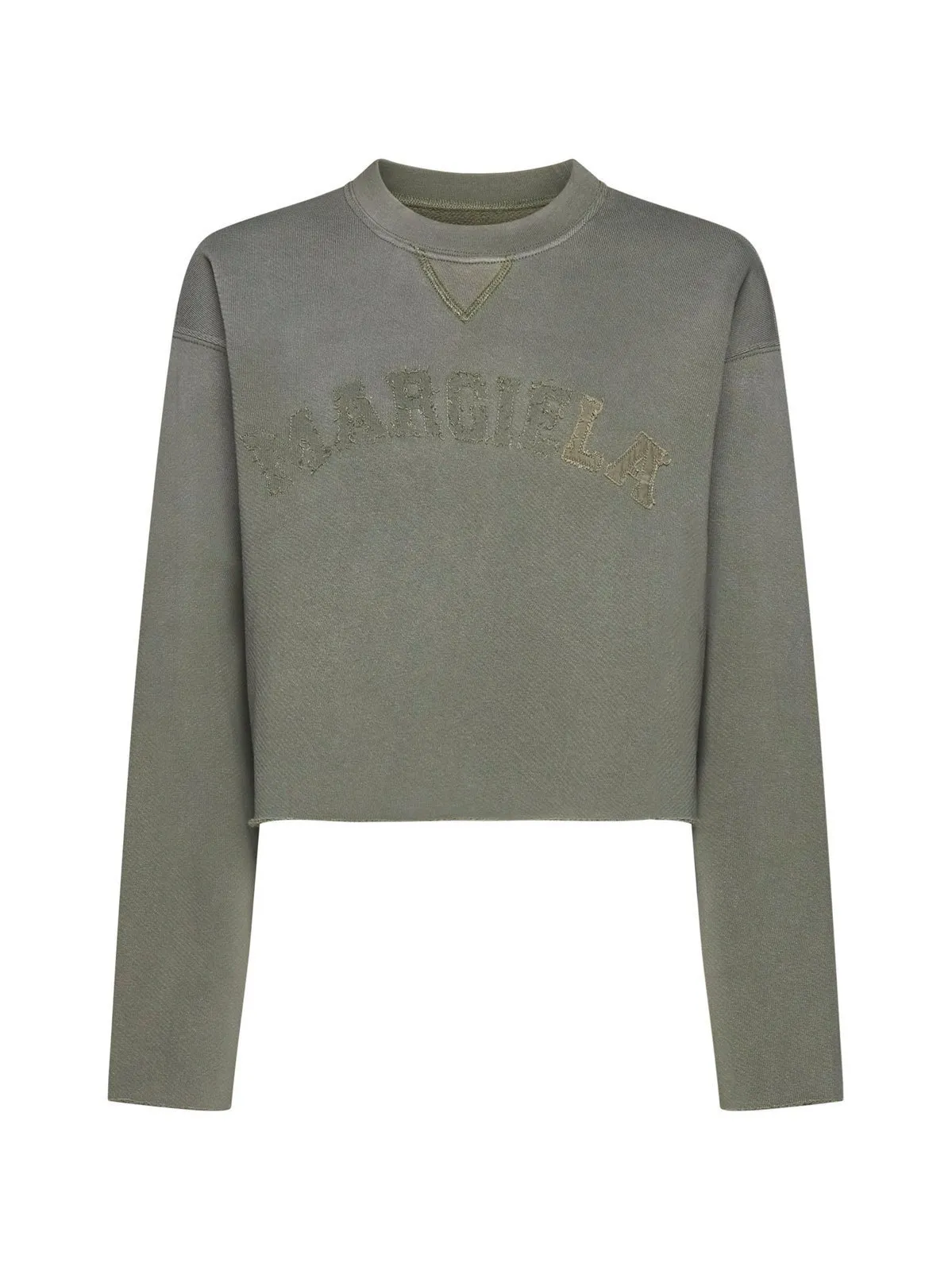 Maison Margiela  |Crew Neck Street Style Long Sleeves Cotton Khaki Logo