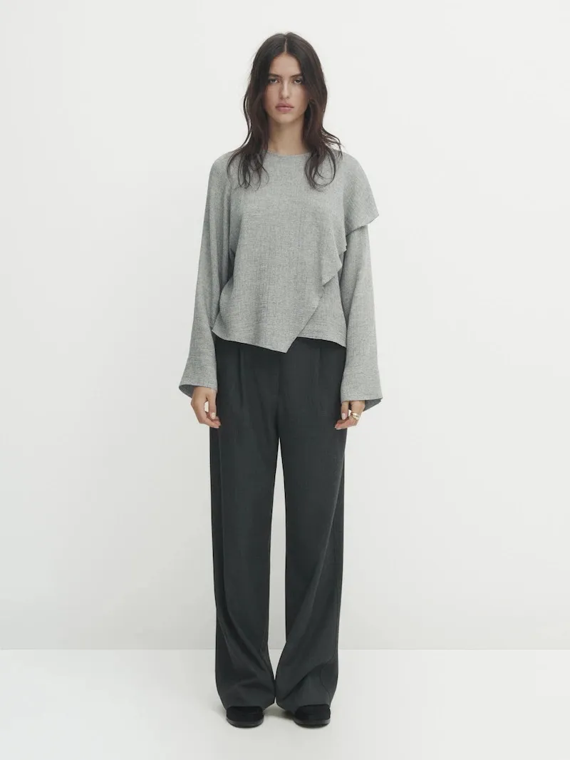 Massimo Dutti  |Casual Style Long Sleeves Plain Office Style Elegant Style