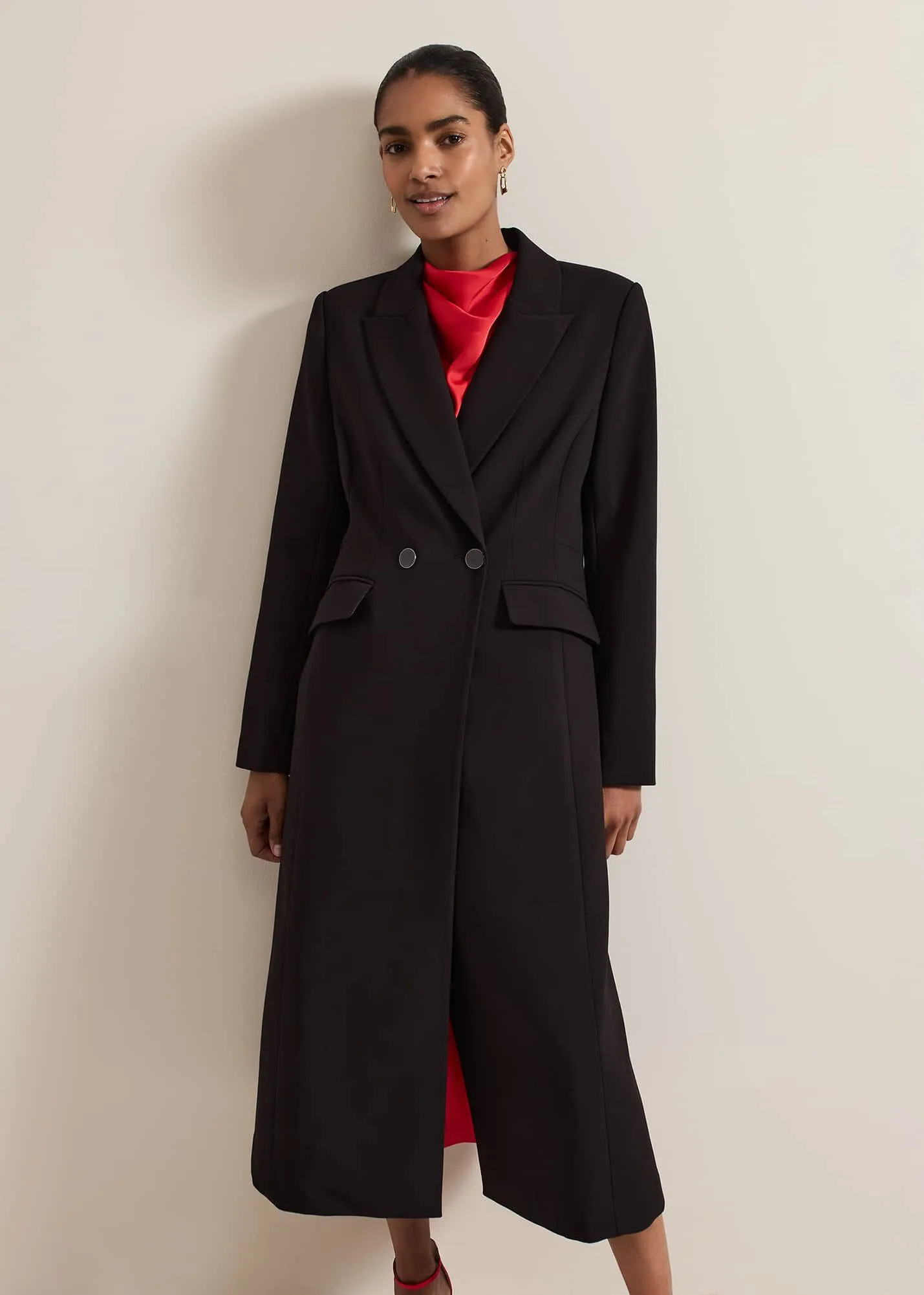 Maya Fitted Crepe Coat