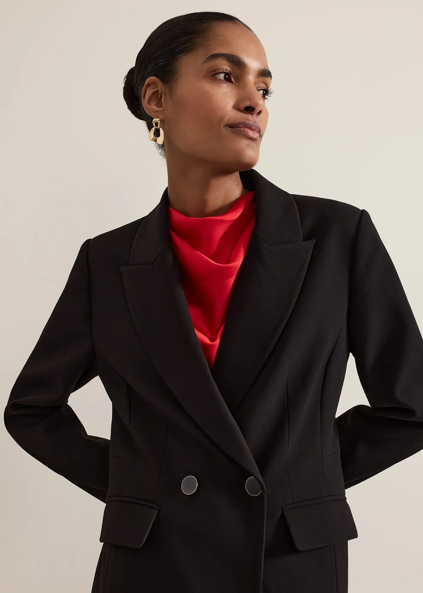 Maya Fitted Crepe Coat