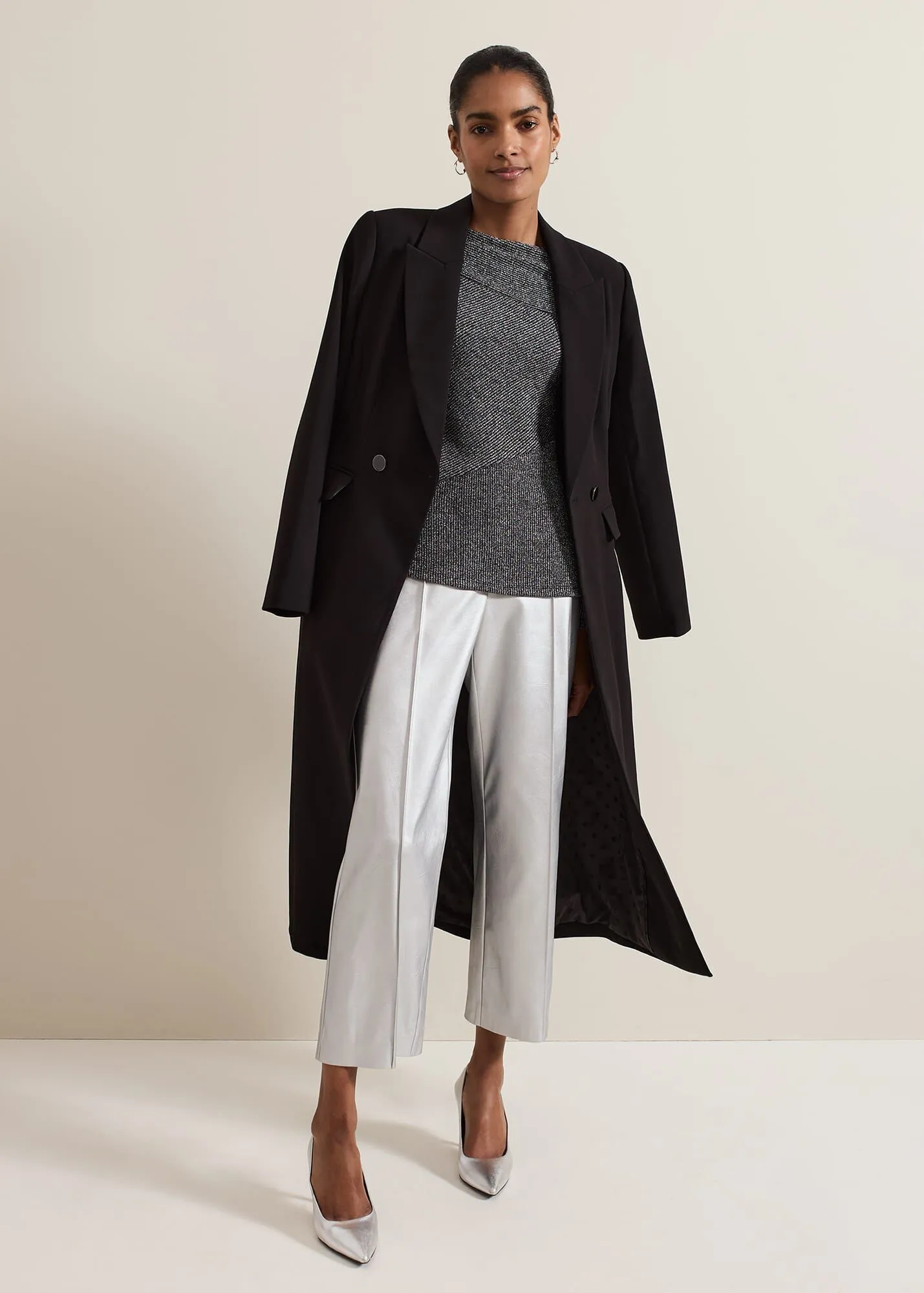 Maya Fitted Crepe Coat