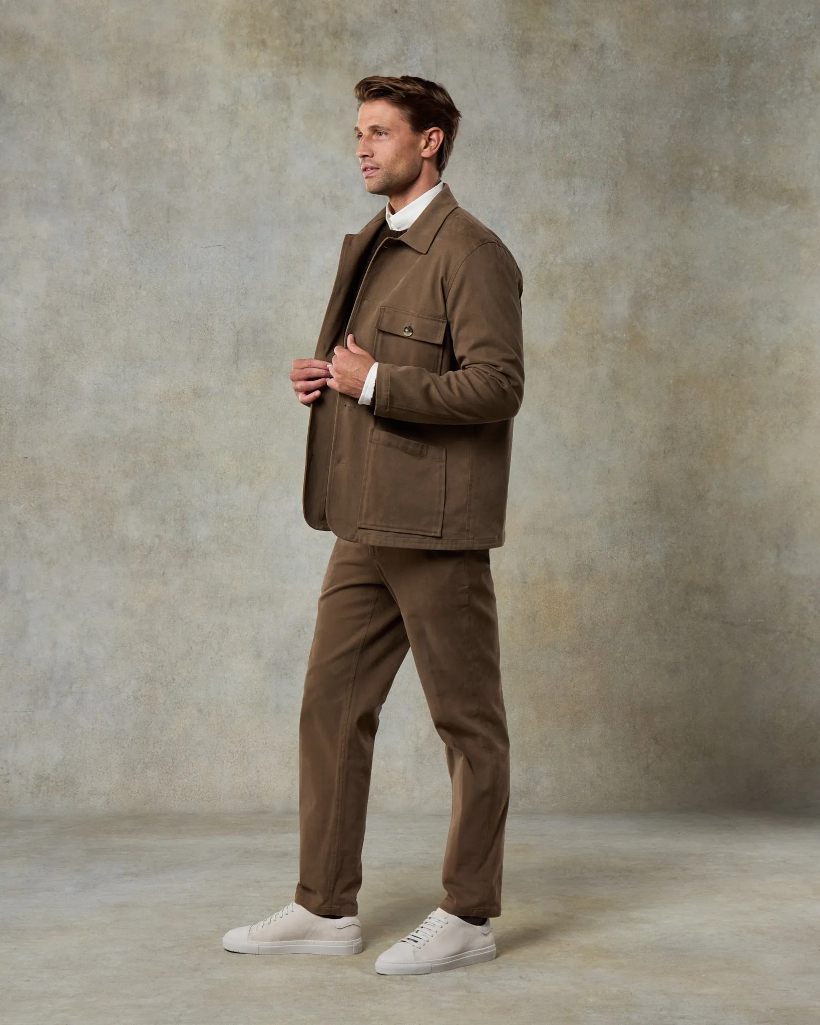 Mens Mocha Cotton Jacket