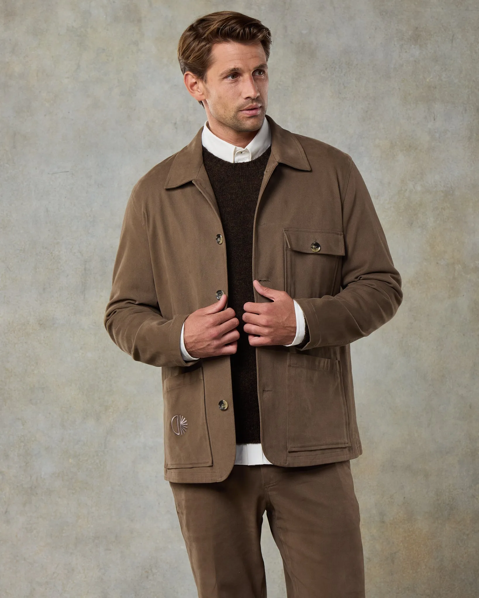 Mens Mocha Cotton Jacket