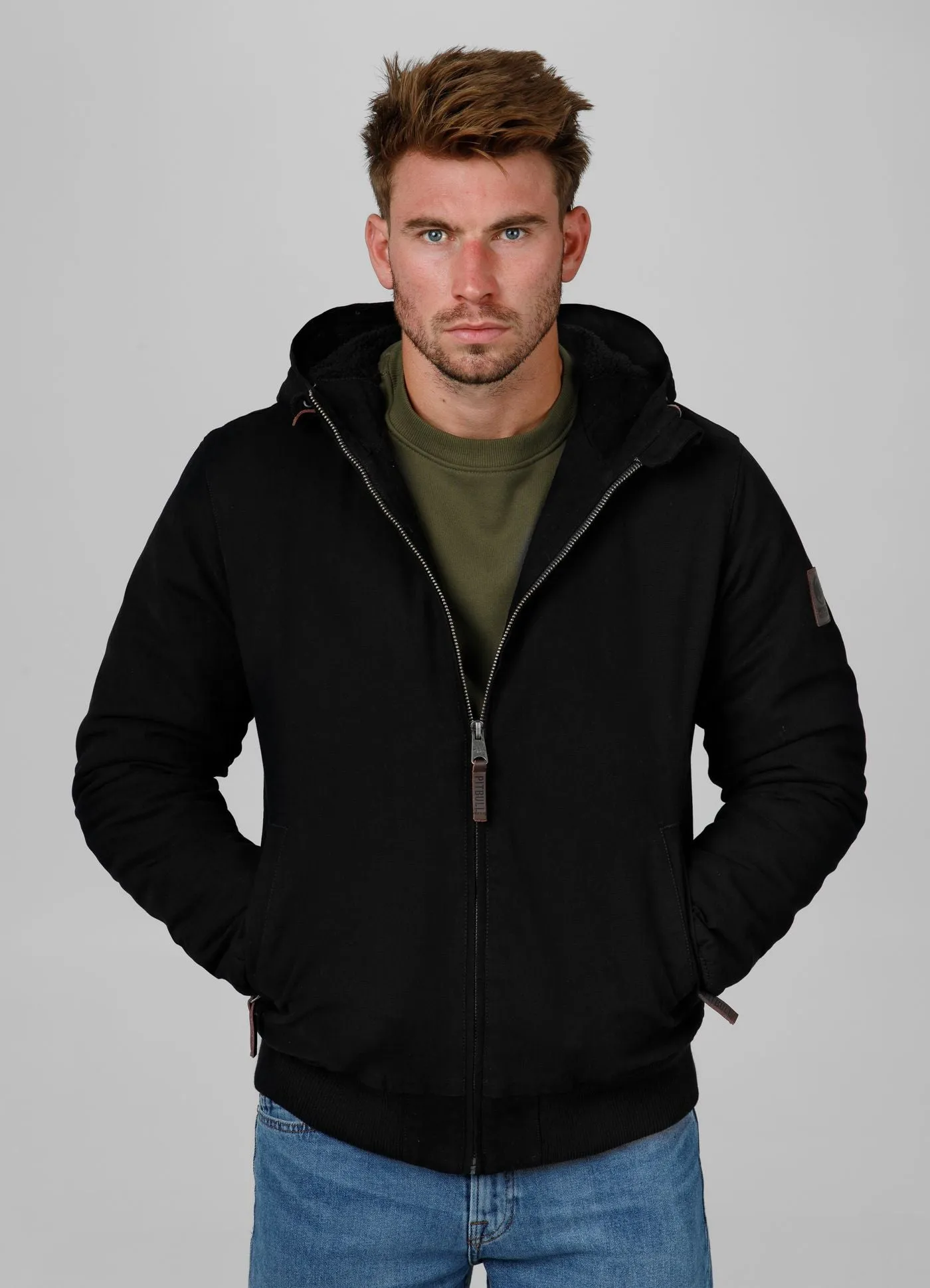 Men's winter hooded jacket Crimson