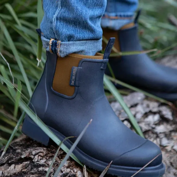 MERRY PEOPLE BOBBI RAIN BOOT WOMEN'S OXFORD BLUE / TAN