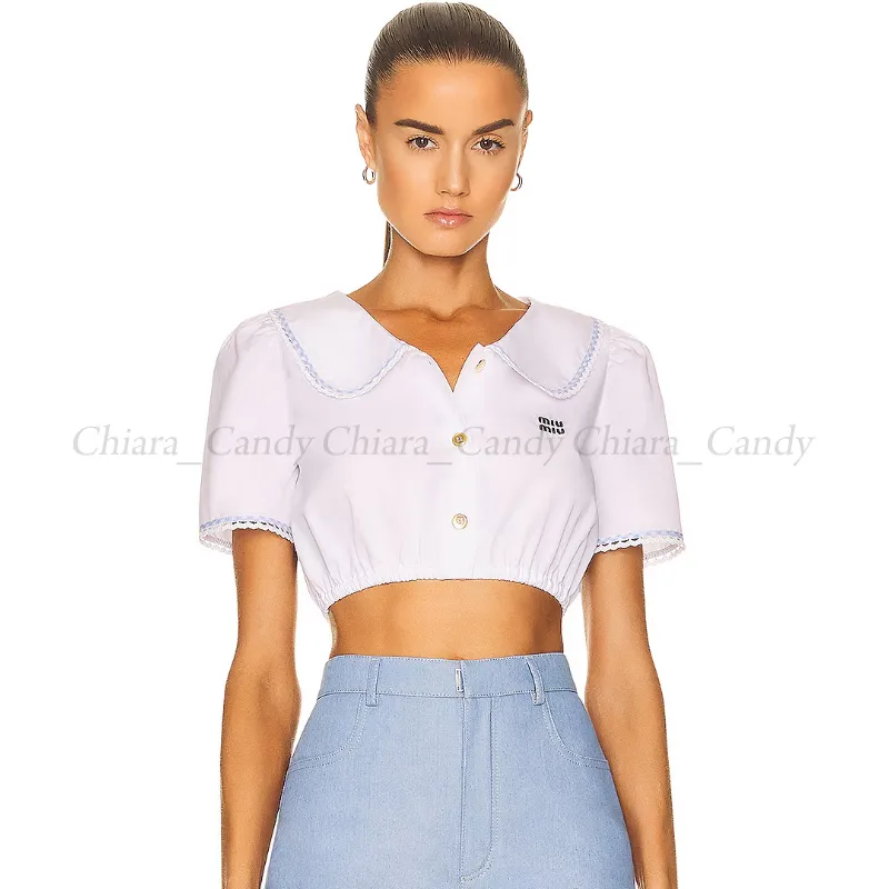 MiuMiu  |Casual Style Plain Cotton Short Sleeves Elegant Style