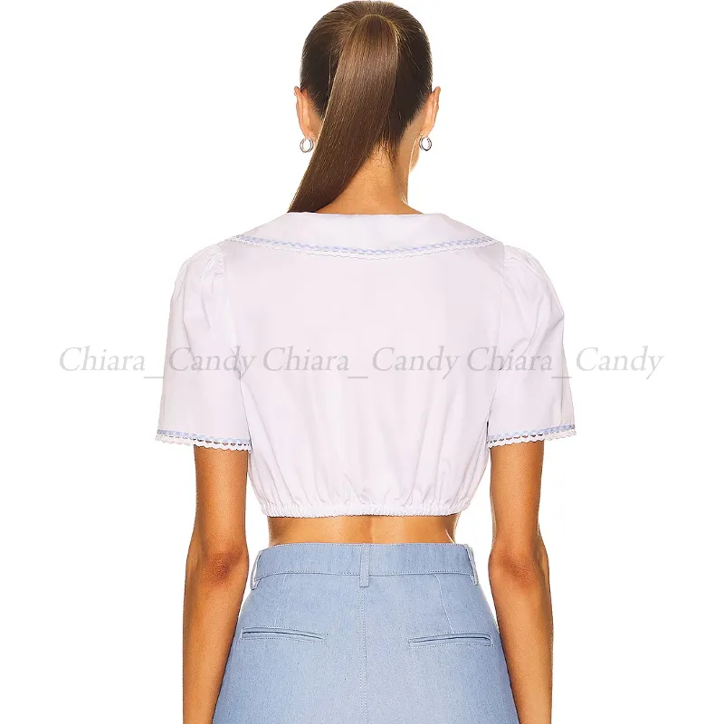 MiuMiu  |Casual Style Plain Cotton Short Sleeves Elegant Style