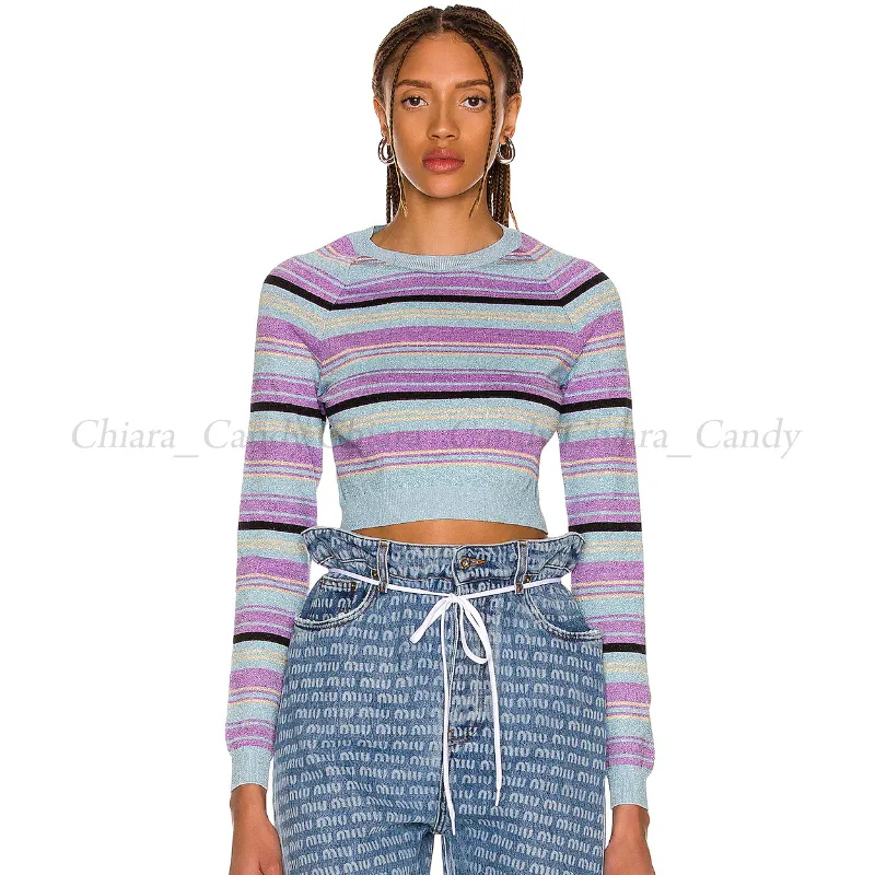 MiuMiu  |Stripes Casual Style Silk Nylon Long Sleeves Elegant Style