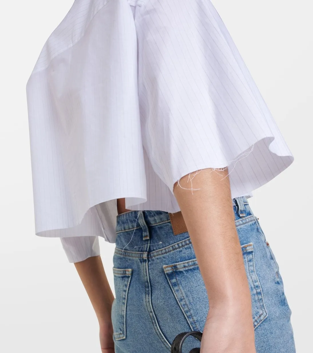 MM6 Maison Margiela  |Casual Style Street Style Cotton Short Sleeves Cropped Tops