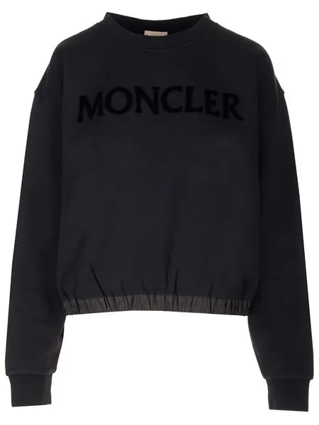 MONCLER  |Crew Neck Street Style Long Sleeves Plain Cotton Logo