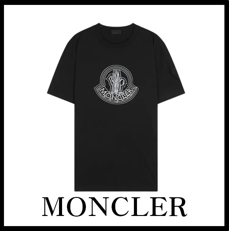 MONCLER  |Sweat Street Style Cotton Logo T-Shirts