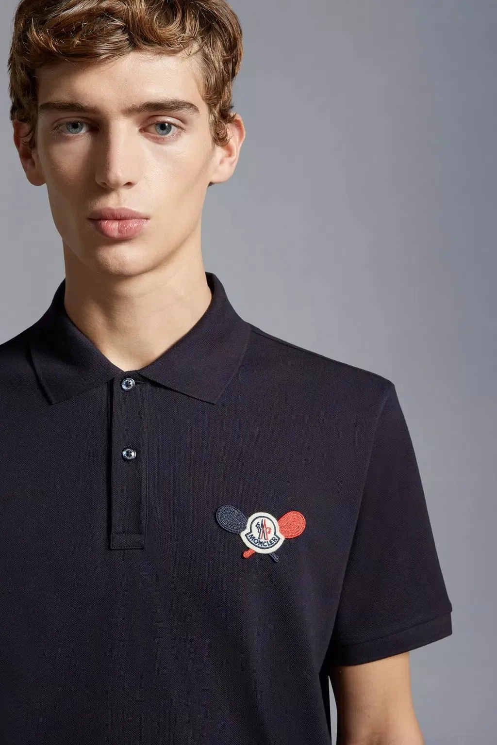 MONCLER  |Tennis Logo Patch Polo Shirt